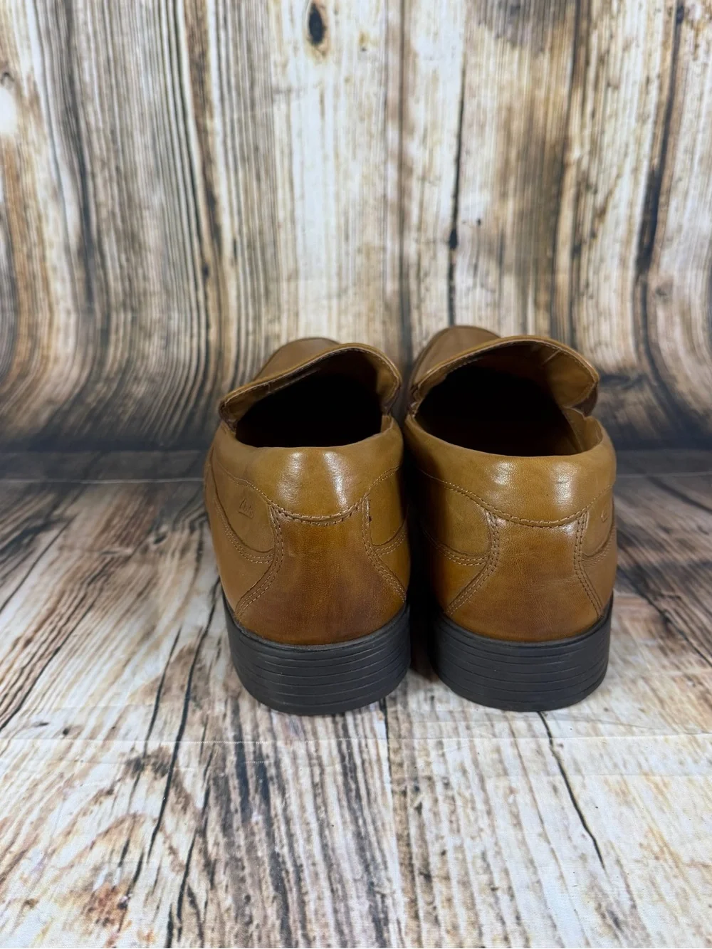 Clarks Mens Brown Leather Slip On Loafers Size 14 Dress Casual Shoes Comfort
